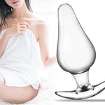 Large Butt Plug,Crystal Glass Anal Plug,Adult Sex Toy,Prostate Massage,Anal Trainer,Bum Plug Bomb Plug,Anal Expander Training Masturbation For Adult Female Men Women Gay And Couples(Clear Glass)