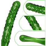 Glass Wand Anal Butt Plug - 7.08 Inch G-Spot Glass Cucumber Butt Plug, Innovative Cucumber Anal Dildo, Vaginal Prostate Massager Sex Toy For Male Female Masturbation (A)