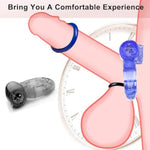 Vibrating Cock Ring Penis Ring Vibrator Clitoral Stimulator Penis Erection Enhance Soft Silicone Adult Male Sex Toy& Games For Male Training Longer Harder Stronger (Blue&Black)