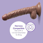 Lifelike Lover Realistic Dildo - 8 Inch Suction Cup Dildo For Women - Flexible & Big With Balls - Harness Compatible Strap On - Adult Sex Toy - Flesh Brown