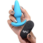 Remote Control 21X Vibrating Silicone Butt Plug - Blue