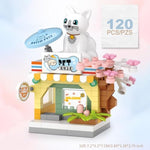 4 Pcs Mini City Shop Street View Building Blocks Set,Simulation Architecture Collection Particle Construction Building Bricks Toy,Home Decor