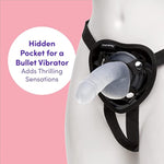Strap On Dildo & Harness Kit - 8 Inch Strap On Dildo For Couples - Suction Cup Strap On For Pegging - Adjustable Harness - Adult Sex Toy - Waterproof - Clear