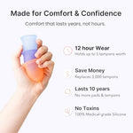 Menstrual Cup - Soft Reusable Period Cups for Women - Small, Purple