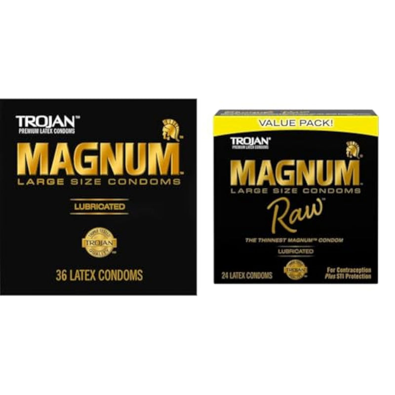 TROJAN Magnum Large Condoms 36 Count and MAGNUM Raw Large Condoms 24 Count