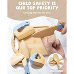 Wooden Kids Cooking Set Montessori Kit - Real Toddler Kitchen Tools & Baking Utensils - 15Pcs Cooking Kit For Kids With Storage Bag, Great Gift For Pretend Play & Montessori Learning (Blue)