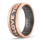 Star Wars Silicone Ring - Comfortable And Flexible Design - I Love You (English) - Rose Gold/Platinum - Size 14