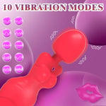 Vibrator Wand Sucking Vibrators-Wand Massager For Women With 10 Vibrating & 10 Suction Modes,Nipple Toy Dildo-Adult Sex Toy G-Spot Clitoral Stimulator,Female Vibrator Sexual Pleasure Tools For Women