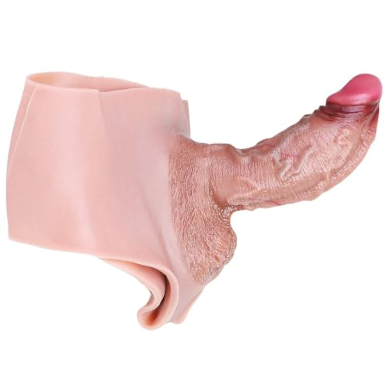 Soft Elastic Universal Size Lifelike Realistic Dildo, Large Girthy Strap On Dildo Wearable Pantie, Foreplay Adult Game Tool Sex Toy For Men Couples