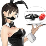 Adjustable Open Mouth Gag Ball For Oral Sex Silicone Bdsm Fetish Bondage Gags & Muzzles Adult Sex Toys With Tongue Retainer Slave Restraints Device For Couples, Men (Red)