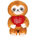 12 Inch Valentine‘S Day Love You Plush Stuffed Sloth With Red Heart Cute Animals For Girlfriend Red Stuffed Sloth Plush Toys For Valentines, Anniversary, Romantic Date