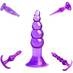 Butt Plugs, 6 Pcs Anal Training Kit Soft Jelly Anal Plug G-Spot Prostate Massager Anus Trainer For Adult Masturbation Sm Beginner Gay Couple Sex Game Play For Men Women Couples(Purple)