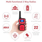 Adult Walkie Talkies Long Range Rechargeable Portable Two-Way Walkie Talkie, Camping Gear, Sos Sirens, Noaa Weather Alarms, Kid'S Toys, Easy-To-Use Rechargeable Walkie Talkies,4 Packs