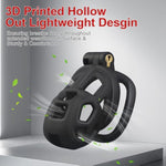 Male Chastity Cage With Elastic Belt & Invisible Lock - 4 Ball Ring Sizes, Ultralight Large Penis Cage For Comfort Fit Long Term Wear(S-70Mm) [Black] - Bdsm Gear, Bondage Sex Toys Accessories For Men