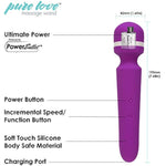 Vibrator Wand, Personal Body Massager, Rechargeable Usb, Purple Color