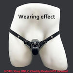 Penis Cage Auxiliary Belt, Supportive Anti-Off Elastic Strap For Men'S Chastity Lock (Strap Only, Chastity Device Not Included) - Black