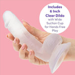 Strap On Dildo & Harness Kit - 8 Inch Strap On Dildo For Couples - Suction Cup Strap On For Pegging - Adjustable Harness - Adult Sex Toy - Waterproof - Clear