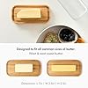 Glass butter dish with airtight lid that keeps butter soft - For countertop and refrigerator door shelf - Butter tray with lid fridge - Butter holder for counter - Covered butter dishes with lid