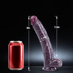 9 Inch Liquid Silicone Ultra Realistic Black Dildo With Ball Suction Cup, 7 Inch Real Feeling Lifelike Shower Long Anal Dildo For Women Men,Large Big Thick G-Spot-Dildos Penis Strap-On Sex Toy For Gay