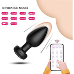 App Anal Expansion Butt Plug Vibrating Silicone Anal Plug With Jewel Base Vibration Anal Butt Plug Sex Toys