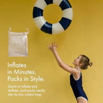 Pool Floats For Kids & Toddlers - Durable Inner Tube, Handprinted Classic Striped Design Water Tubes, Soft Comfort Seaming, Packable Floats For Travel, Dark Blue, 24 Inch