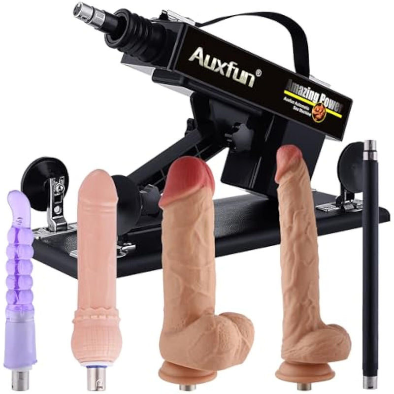 Auxfun Sex Machine Thrusting Automatic Dildo Machine With Dildo For Men Women, Love Machine With 3 Xlr Connectors, Thrusting Machine Sex Toys For Solo And Couples