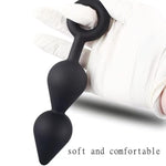 Double Bead Silicone Anal Plug for Beginners - Black