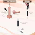 Cum Dildo - 30Ml Syringe, G&P Spot Stimulation, Ergonomic Design, Ultra-Soft & Flexible Silicone, 100% Waterproof, Easy To Clean - Premium Sex Toys For Strap On Use