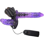 Vibrating Strap On Dildo With Adjustable Harness For Lesbian Realistic Penis Dong Adult Sex Toy For Woman Couples Masturbation(Purple)