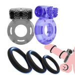 5Pcs Vibrating Cock Ring Sex Toys Penis Rings, Cockring Clitoral Vibrator Penis Sleeve Couple Vibrator, Erection Enhancing Sexual Stimulator Sex Toys For Men & Couples