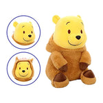 Bear Stuffed Animal 35Cm, 14'' Kawaii Cartoon Bear Doll Plush Toy Brown & Yellow