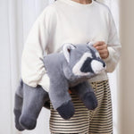 Raccoon Plush, Raccoon Stuffed Animals, Cute Plush Toys Realistic Raccoons Body Pillow Hug Sleeping Fluffy Animal Toys For Kids, Bed Decor Plushie Doll Birthday Gift (17.7In)