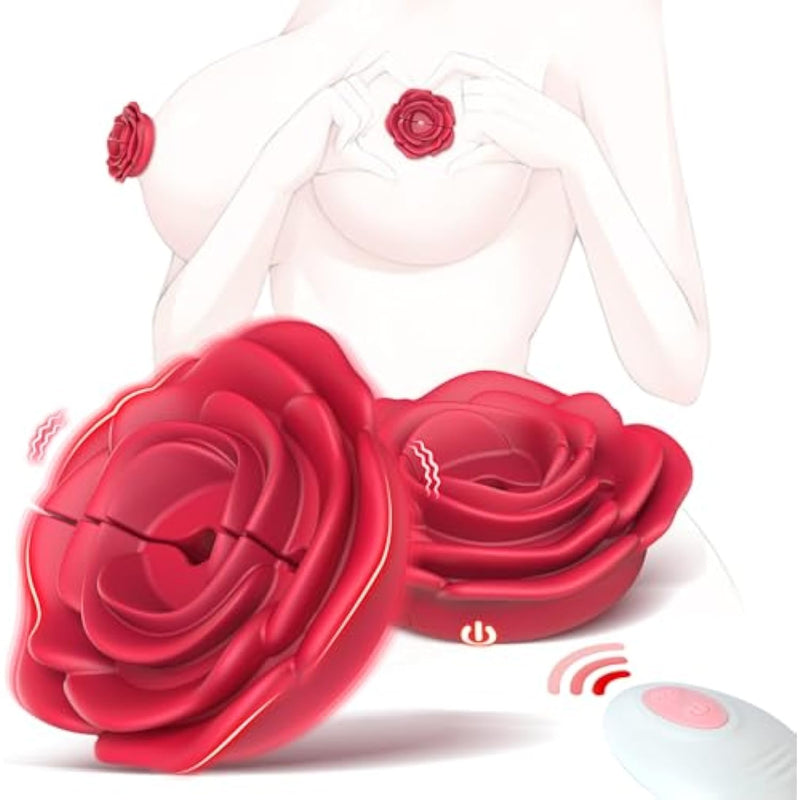 Nipple Toys Nipple Clamps Vibrator - Bdsm Adult Toys Women Sex Toys Stimulator With 10 Vibrating Modes, Female Wearable Adjustable Vibrator Rose Toy, Adult Lesbian Sex Toys & Games For Women Couples