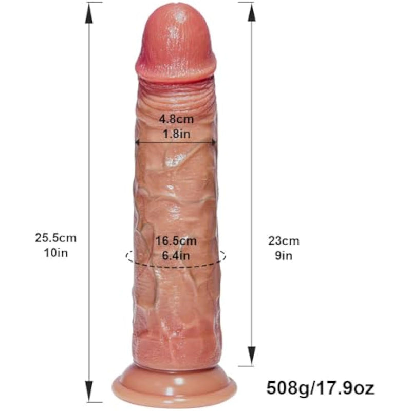 10 Inch Realistic Silicone Big Dildo Adult Sex Toy For Lesbians Women Men, Xxl Soft Thick Anal Dildo For Strap On With Suction Cup, Anal Play Lifelike Extra Large Penis Huge Long Dildos Big For Couple
