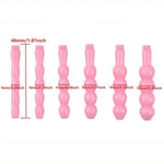 Male Chastity Device Tease Locked Cock Cage Penis Exercise for Men consisting of 5 Rings and 3 Pads ?Pink?