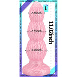 Anal Beads G-Spot Dildo With Suction Cup - Pink Silicone Butt Plug Dilator With Dragon Scale - 11.02 X 3.18 Inch Prostate Sex Toy For Women Men Masturbation