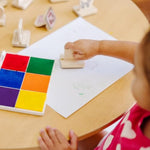 Rainbow Stamp Pad with 6 Washable Inks for Kids Arts & Crafts Ages 4+