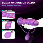 Luminous Monster Dildo Dog Ovipositor With 5 Eggs, 8Inch Pneumatic Inflatable Pump Dragon Dildos With 5 Balls Laying Eggs Sex Toys For Women And Couples