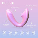Vibrator Bundle - Og Dual Vibe Pink & Full Silicone G Spot Vibrator Purple, Adult Sex Toys, Body-Safe Silicone, Rechargable, Waterproof