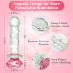 Glass Dildo Glass Butt Plug - Crystal Glass Wand Dildo Penis With Stimulating Beads, 6.18 Inch Anal Plugs Glow In The Dark Rose Sex Toy, Prostate Massager Adult Sex Toys For Men Women Lesbian Couples