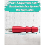 4.92" Anti-Rotation Super Adapter For Vacuum Connector Dildo Toys Diameter 0.94" (Red Adapter)