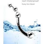 Double Ended Thrusting Dildo Stainless Steel Anal Beads Butt Plug Adult Toys Prostate Massager G Spot Stimulator Wand Small Dildo Orgasm Toy