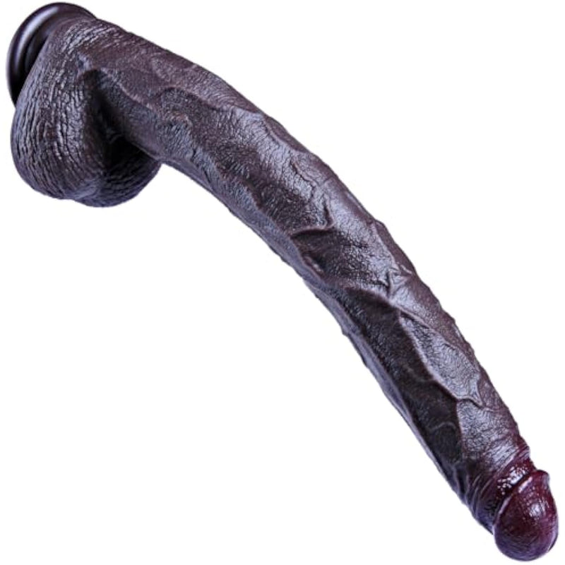 16.5 Inch Black Extra Long Dildo, Women Realistic Sex Toys,Soft Dual Density Silicone Huge Dildo, Strong Suction Cup, Xxl Giant Dildo, Large Dildo Stimulator With Balls For Women/Men/Couples