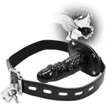 Dildo Gag Sm Realistic Silicone Penis Mouth Ball Gag With Lock Adjustable Leather Bondage Restraints Straps For Adult Couples Bdsm Sex Game Fantasy Mouth Sex Toy