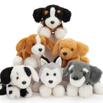 6 Pcs Bulk Stuffed Animals, 11" Fluffy Assorted Stuffed Puppy Plush Toys For Kids, Dog Doll Set For Dog Themed Party Favors Gift (Lying)