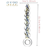 Crystal Glass Threaded Dildos With Realistic Penis Spiral G-Spot Anal Butt Plug,Crystal Screw Thread Silky Dildos Enlarge Anus Fairy Stick Anal Plug G-Spot Vagina Stimulator Training For Men Women