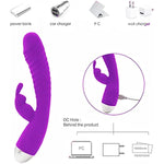 Thrusting Rabbit Vibrator G Spot Vibrator With Independent Clitoral Stimulator,10 Vibration Modes, Waterproof & Rechargeable Vibrator Dildo For Women Sex Toys For Couples, Rose