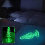 Glass Anal Plug Set Glow In The Dark 3 Piece Crystal Butt Plug Training Kit Sex Toys For Adult Men Women Couples