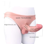 Silicone Panty Dildo Underwear Elastic Strap On Dildo With 6.22In Penis, Reusable Hollow Wearable Dildo Penis Sleeve Adult Sex Toy For Men Couples