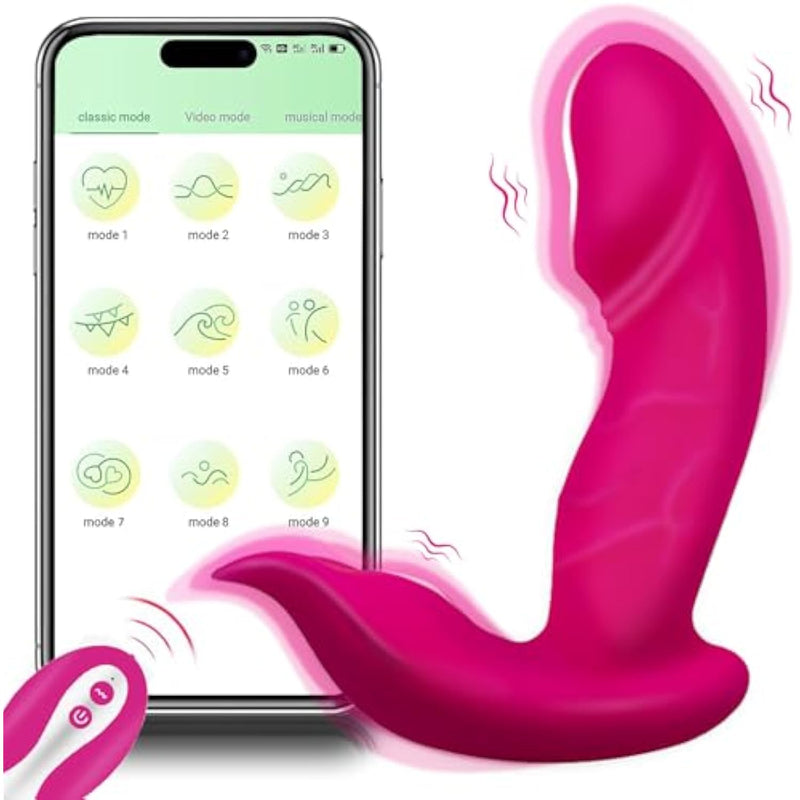 Wearable Dildo Vibrator Adult Sex Toys For Women, Clitoral G-Spot Vibrators Long Distance App Remote Control Dual Motors Panty Stimulator With 10 Powerful Vibrating Modes Vibrator
